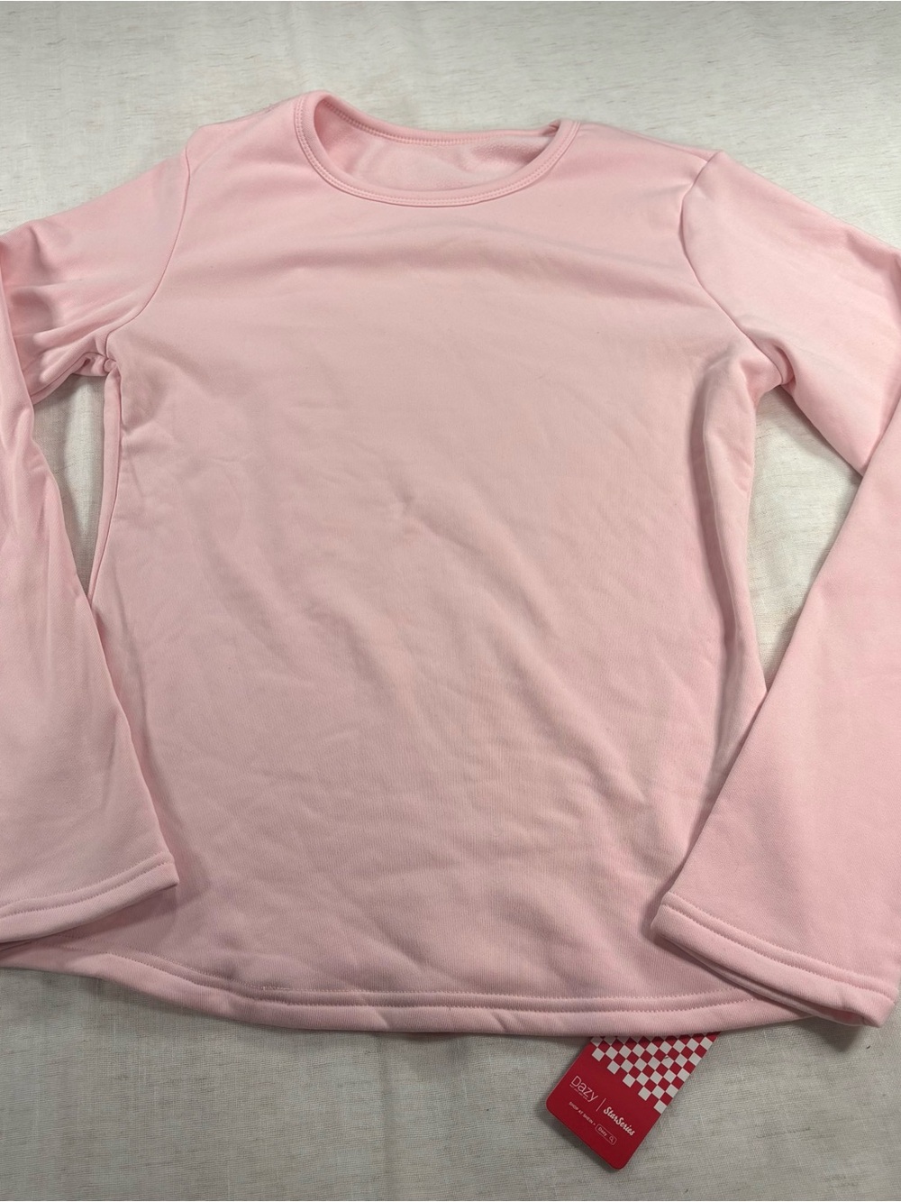 Women’s Long Sleeve Crewneck Top - Light Pink